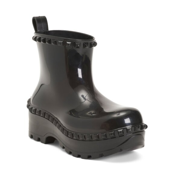 CARMEN SOL Black Graziano Jelly Studded Boots - Picture 1 of 2
